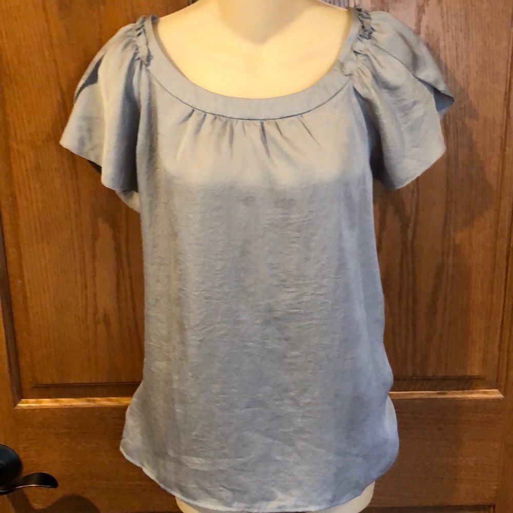 LOFT, Gray Cap Sleeve Top, NWOT, Large